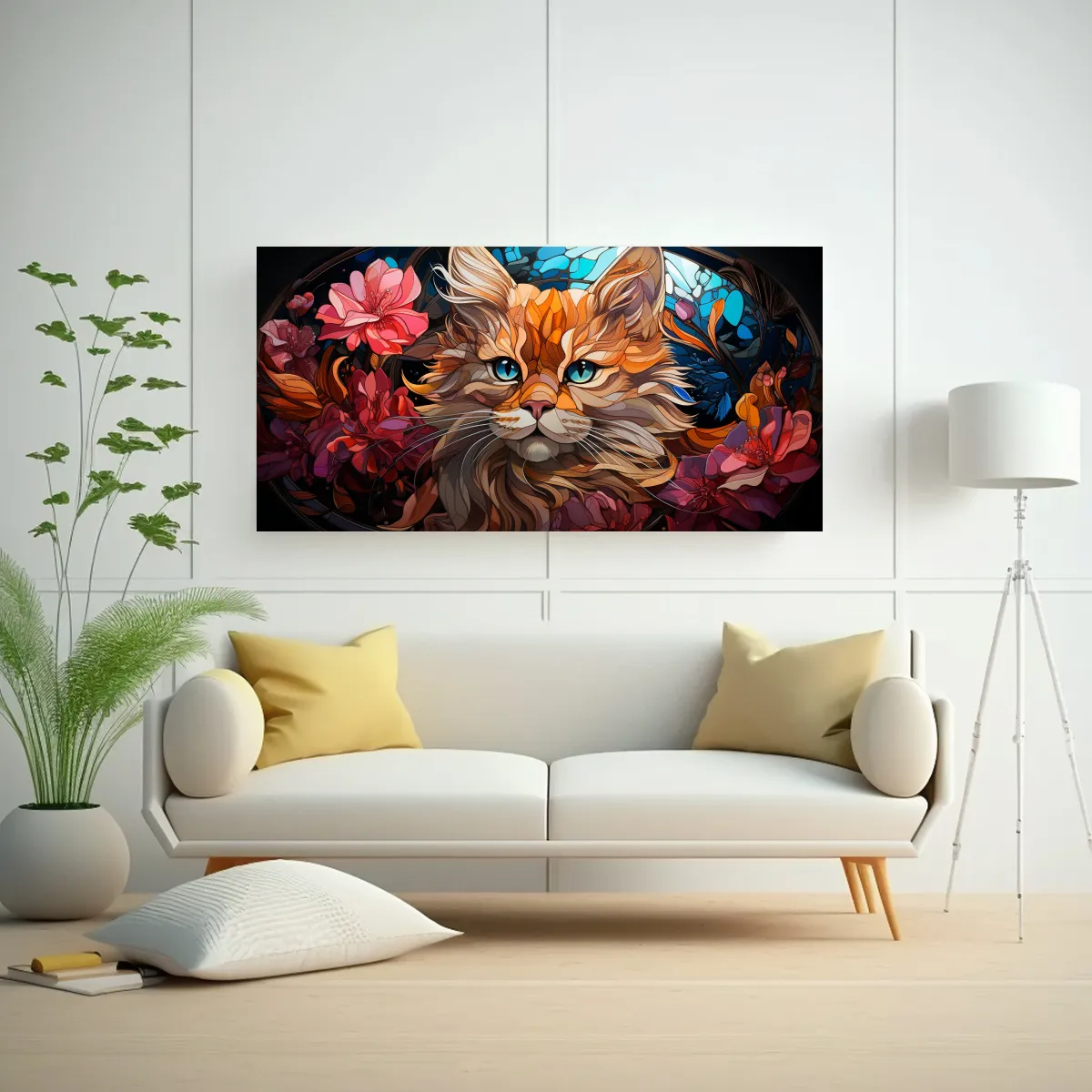 GENERICO - Pinturas Decorativas De Gatos Sonrientes En 100x50 Cm