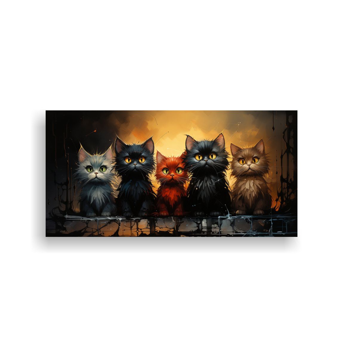 GENERICO - Cuadros De Colores Para Amantes De Gatos Belleza 60x30 Cm