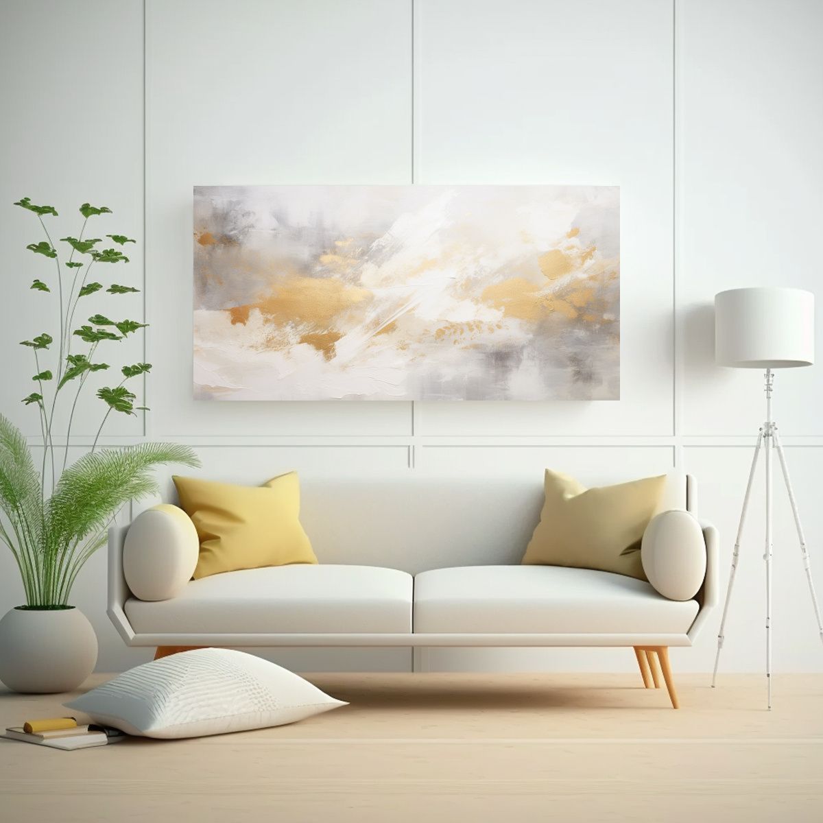 GENERICO - Pinturas Abstractas Modernas En Fondo Blanco Con 80x40 Cm