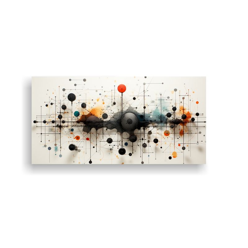 GENERICO - Cuadro Fantasía Motivo Central De Elementos 100x50 Cm