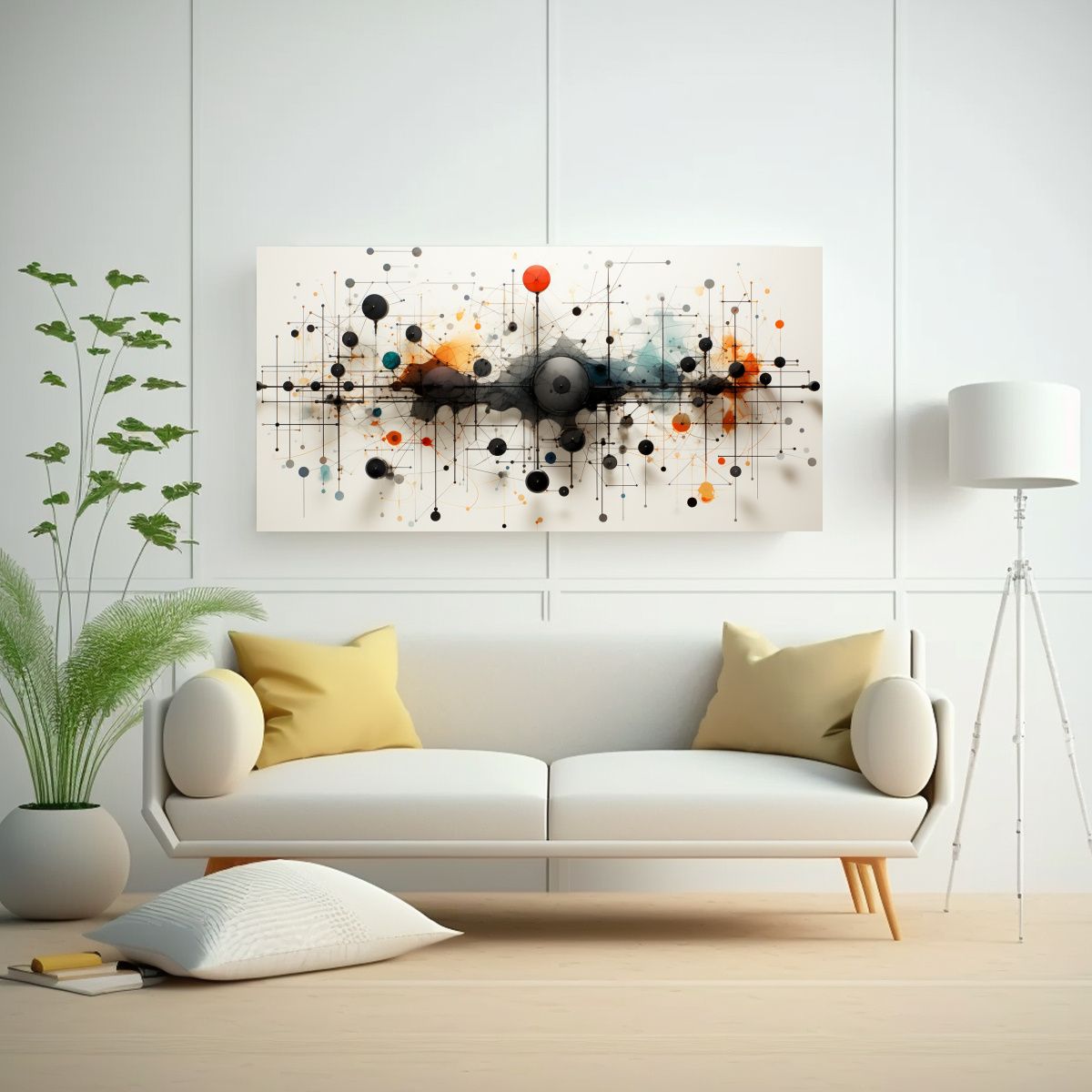 GENERICO - Cuadro Fantasía Motivo Central De Elementos 100x50 Cm