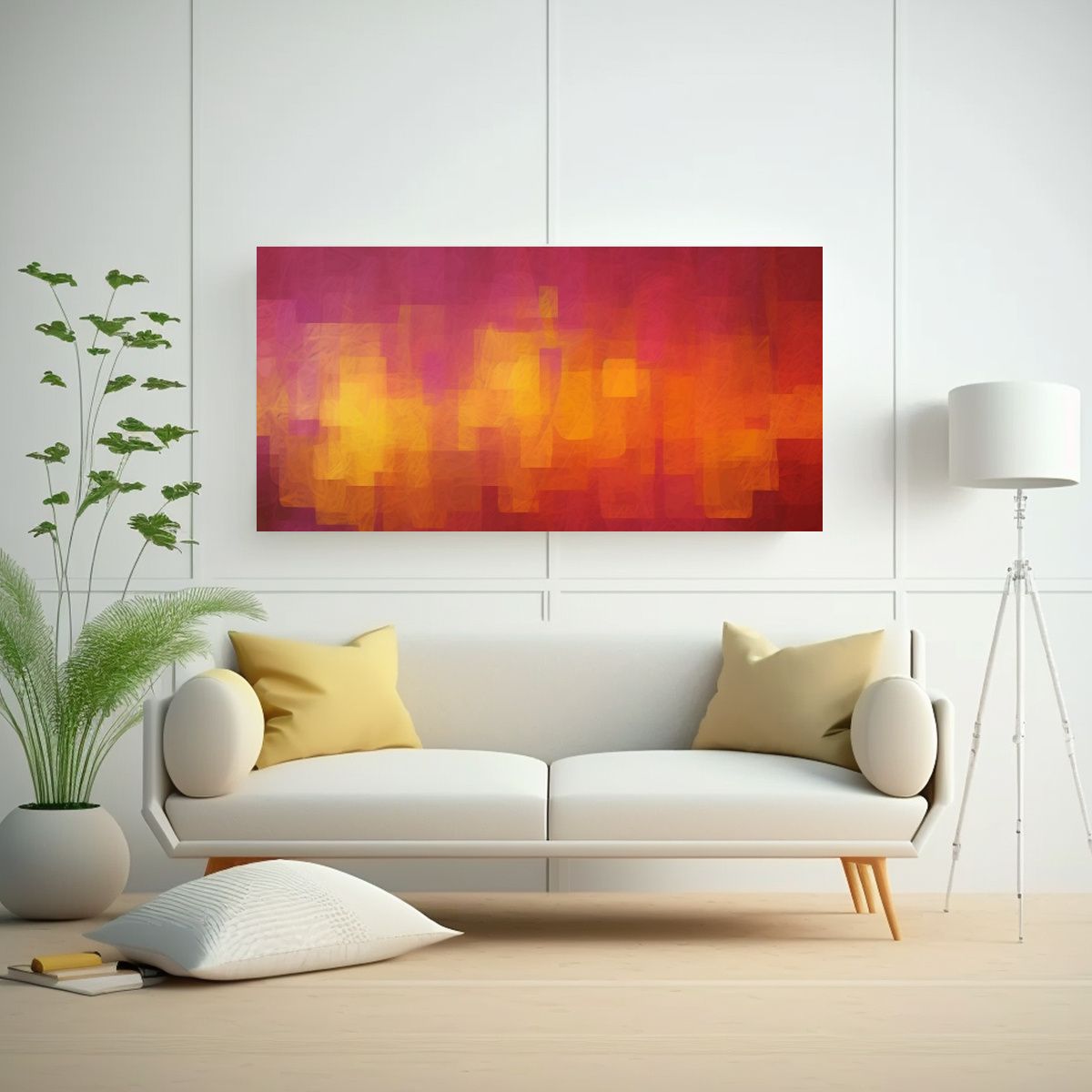 GENERICO - Cuadro Moderno Vida Abstracto Colorido Patrón 100x50 Cm