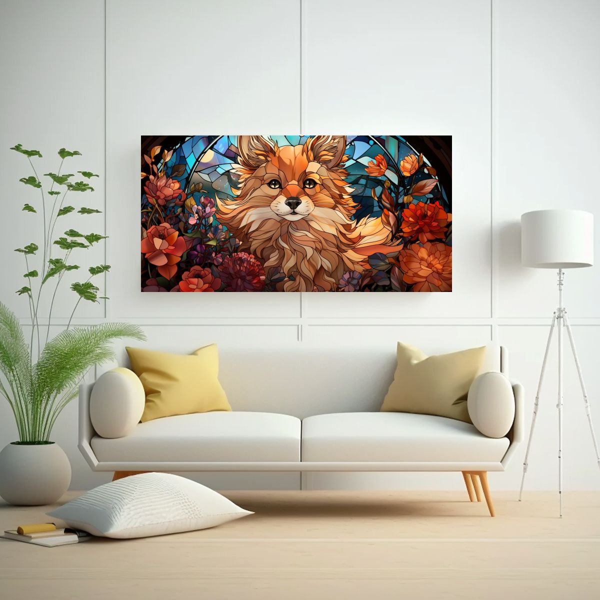 GENERICO - Arte Digital De Ventana De Vidrio Con Gato 60x30 Cm