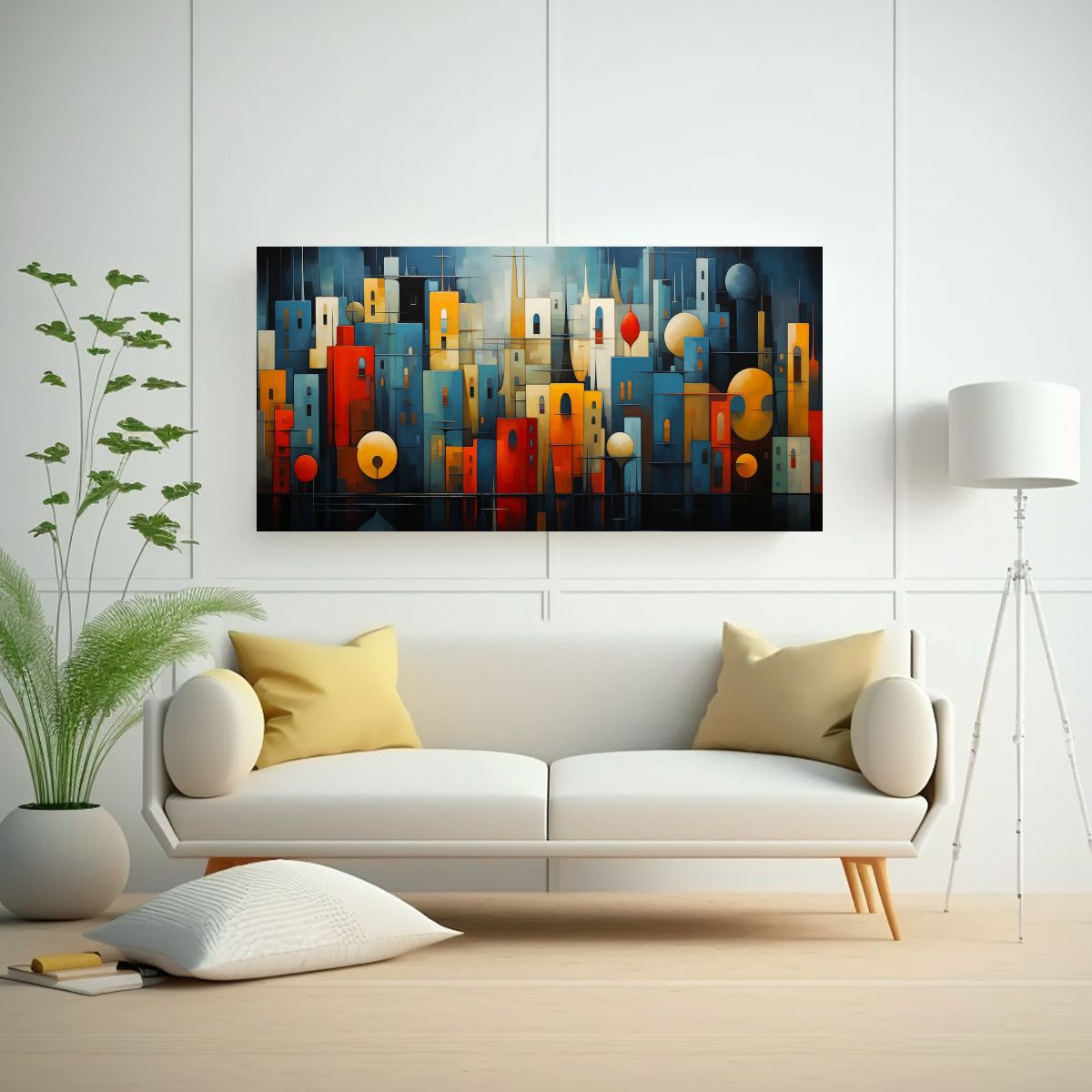 GENERICO - Cuadros Abstractos Modernos De Ciudades Para 60x30 Cm