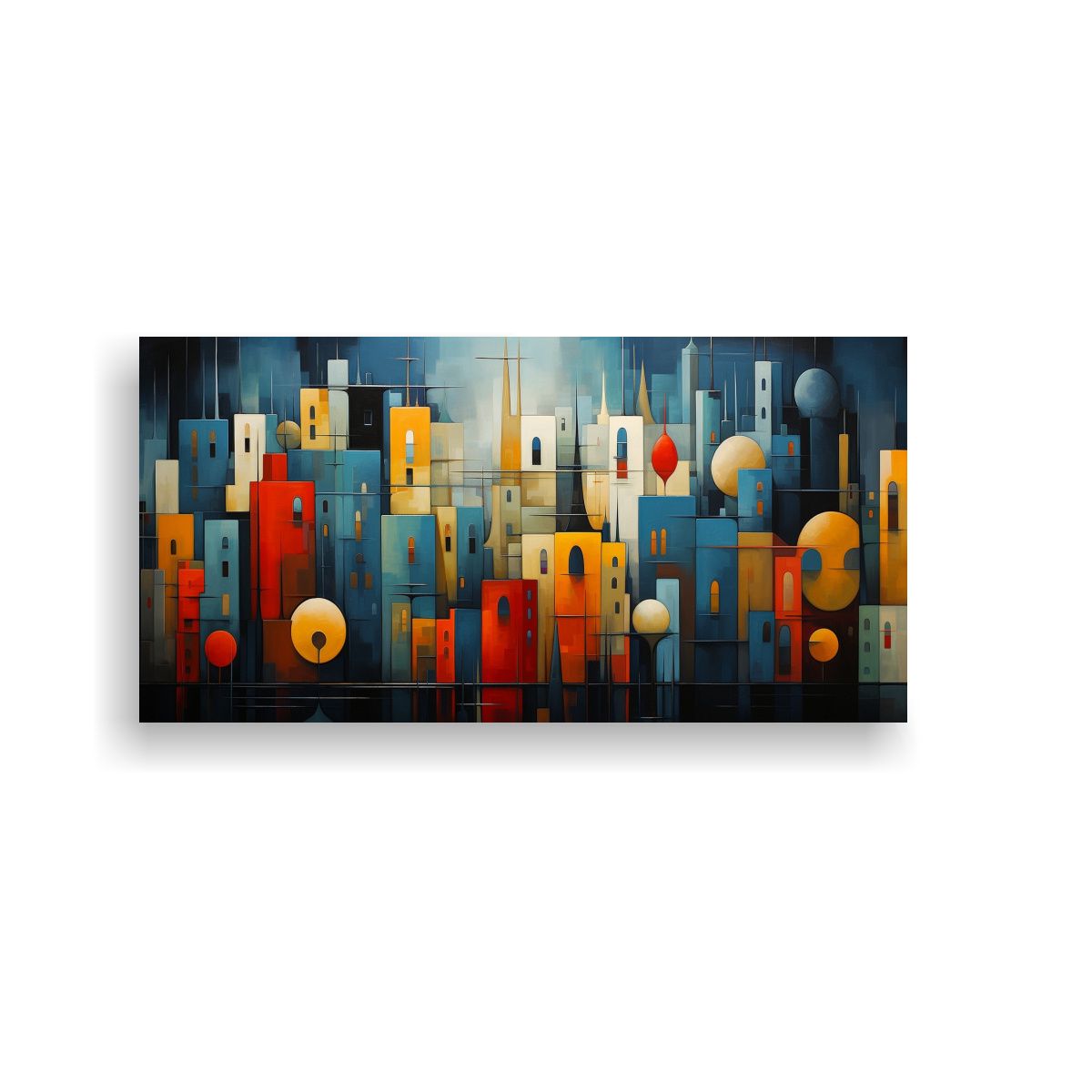 GENERICO - Cuadros Abstractos Modernos De Ciudades Para 80x40 Cm