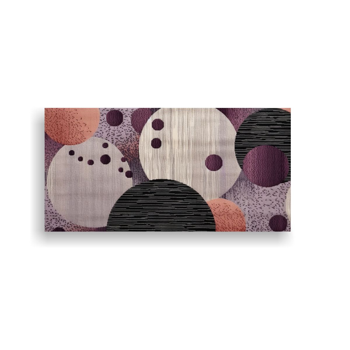 GENERICO - Rug Con Círculos Y Flores En Negro Y Beige Para 60x30 Cm
