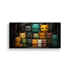 GENERICO - Pinturas De Decoración De Gatos De Colores 60x30 Cm