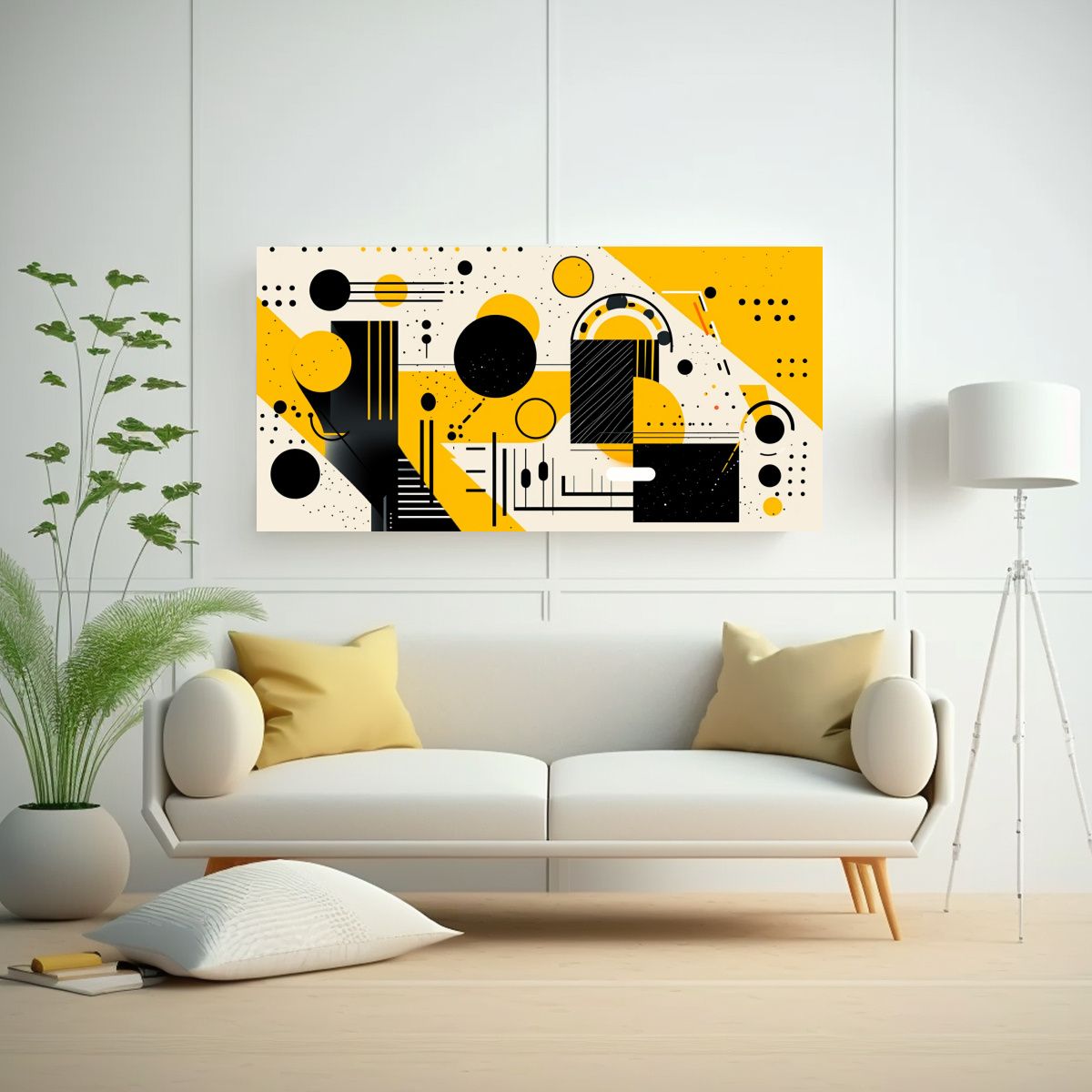 GENERICO - Cuadro Para Cocina Con Formas Geométricas Suaves 80x40 Cm