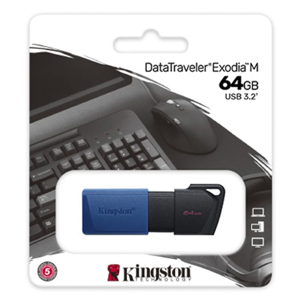 KINGSTON - Pendrive KINGSTON  64GB USB 3.2 Gen1 DataTraveler Exodia M Negro/azul