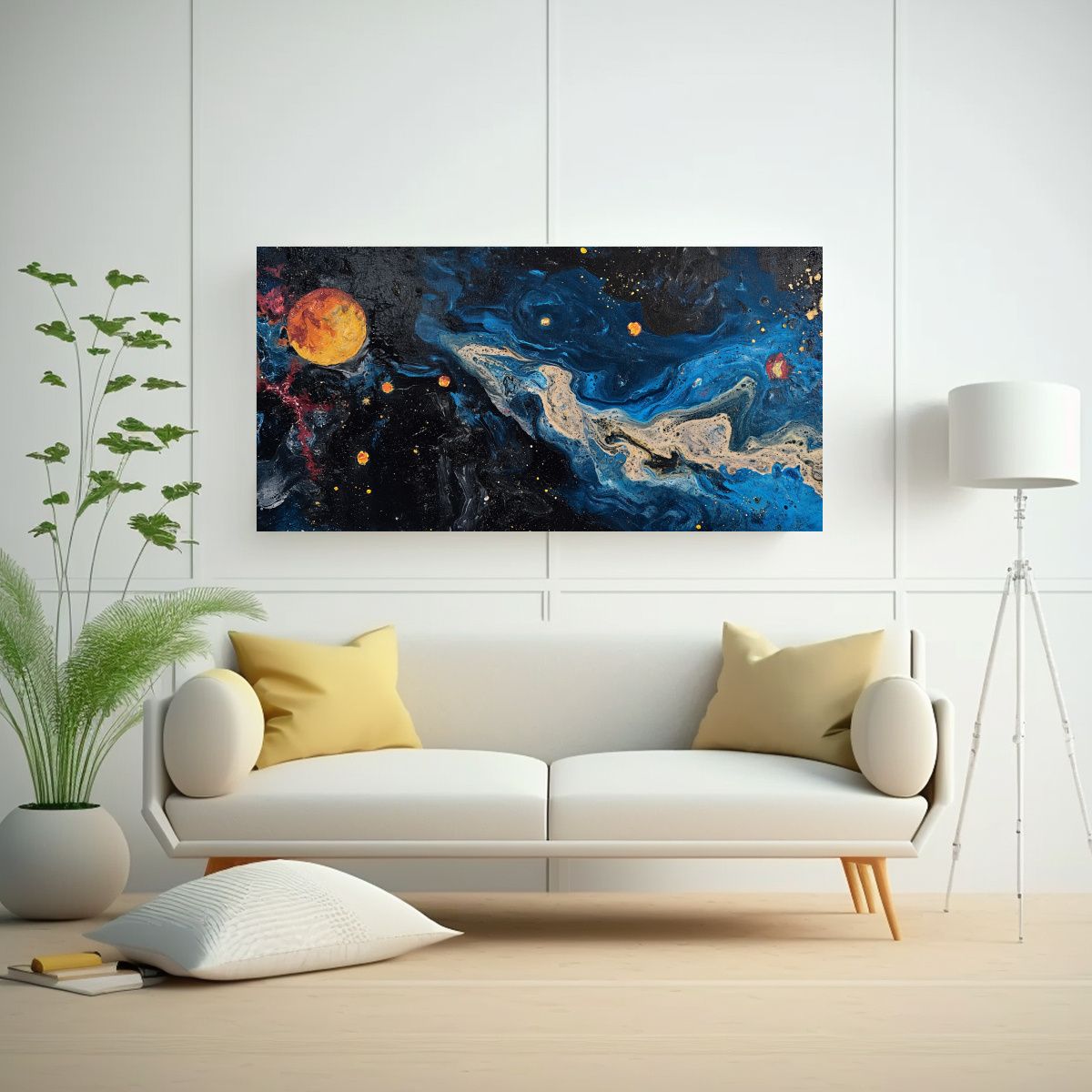 GENERICO - Pintura Mural De La Noche Con Constelaciones 60x30 Cm
