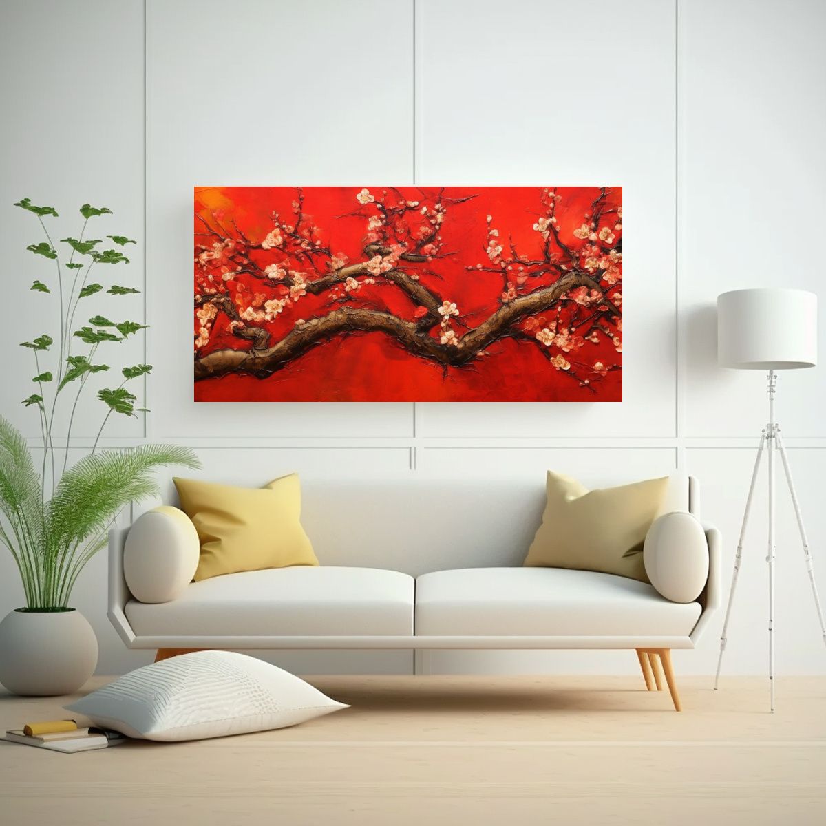 GENERICO - Pinturas Modernas Con 32k Ramas De Flores Sobre 80x40 Cm