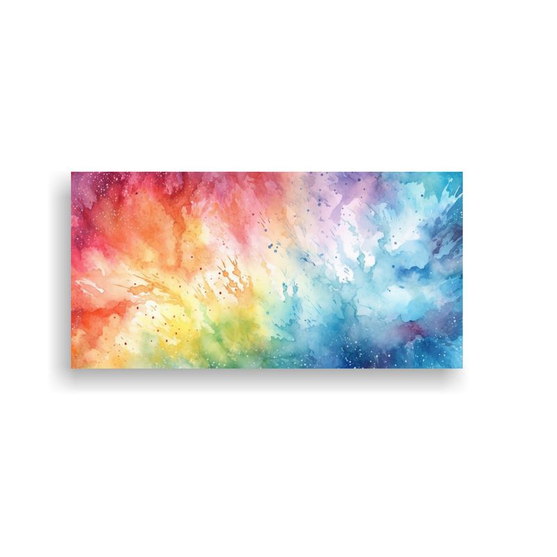 GENERICO - Cuadro Juvenil Estilo Acuarela Arcoíris En 100x50 Cm