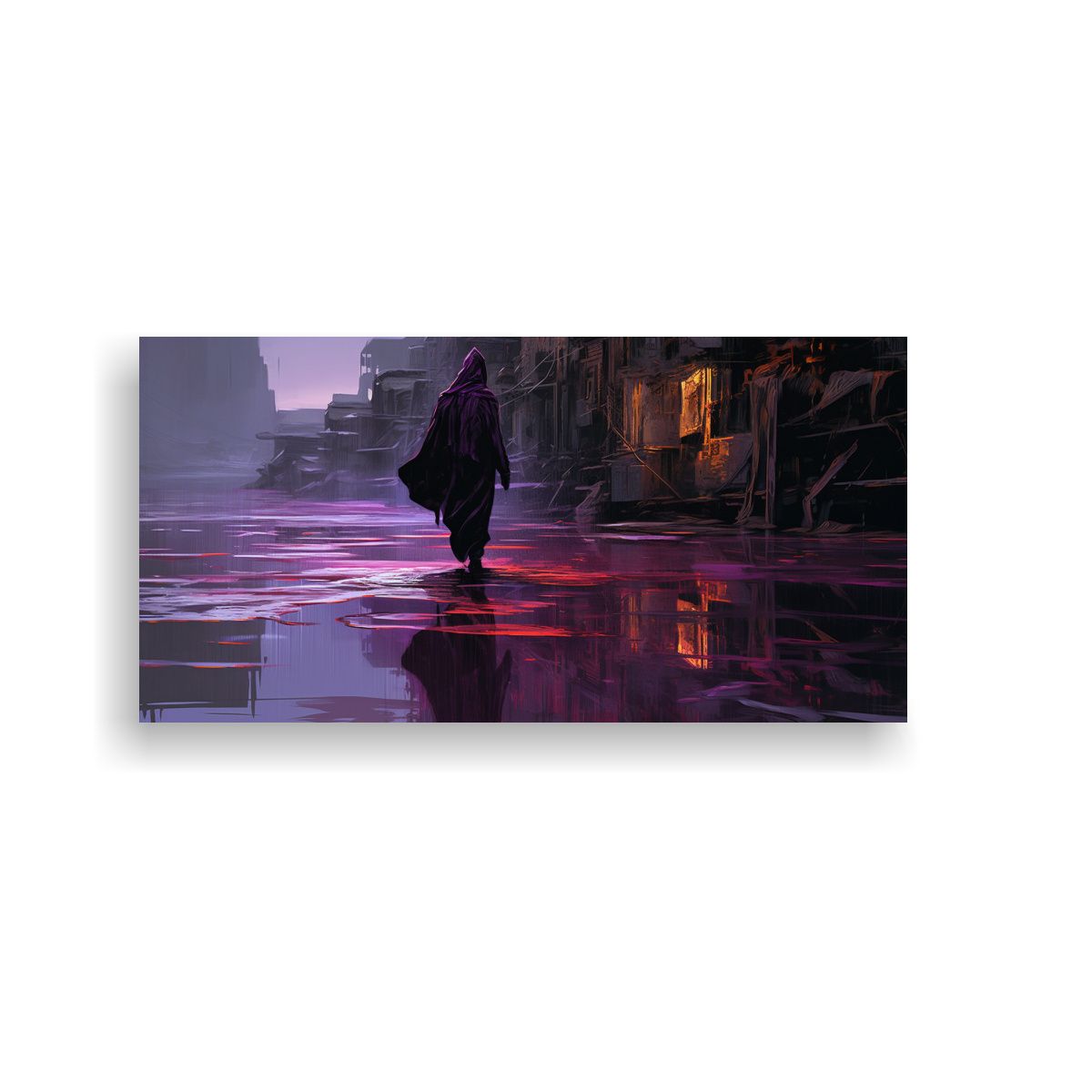 GENERICO - Cuadro Decorativo De Figura En Perfil Con Túnica 80x40 Cm