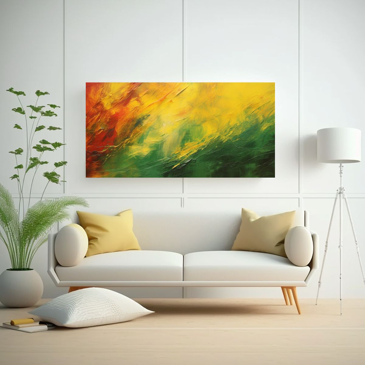 GENERICO - Decoración Con Un Fondo Colorido Y Una Pintura 100x50 Cm