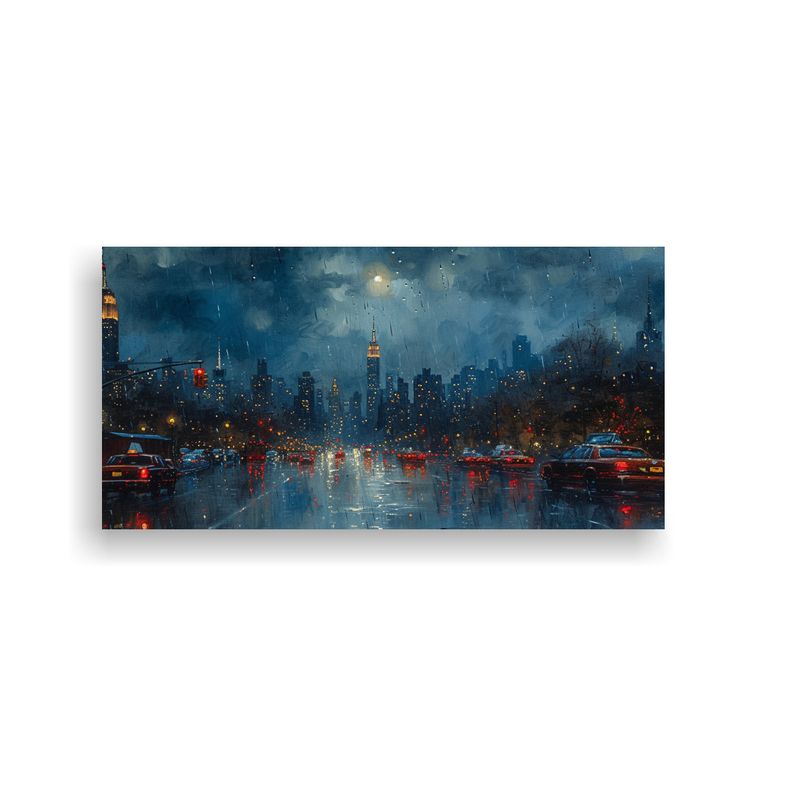 GENERICO - Pintura Estilo óleo Maestra Moderna Lluviosa 60x30 Cm