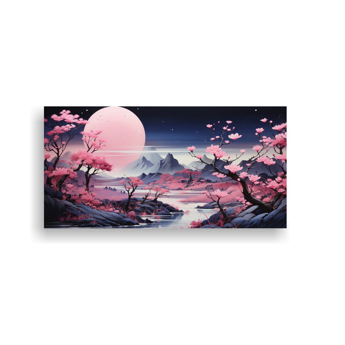 GENERICO - Cuadro De Tela Con Diseño Mágico De Luna Sobre 60x30 Cm