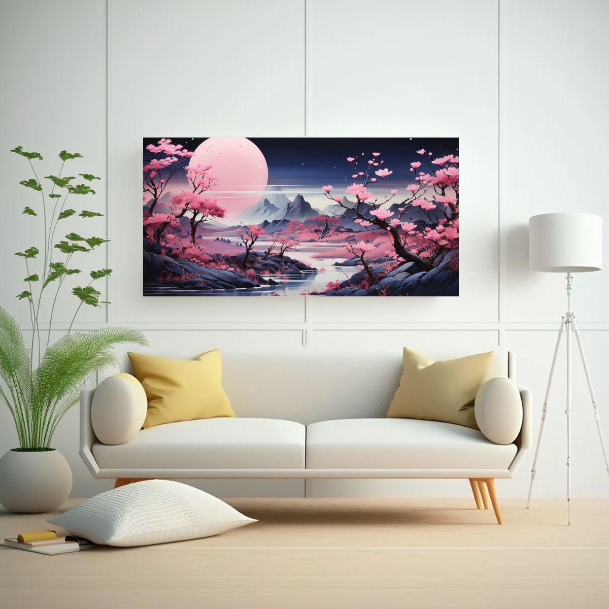 GENERICO - Cuadro De Tela Con Diseño Mágico De Luna Sobre 60x30 Cm