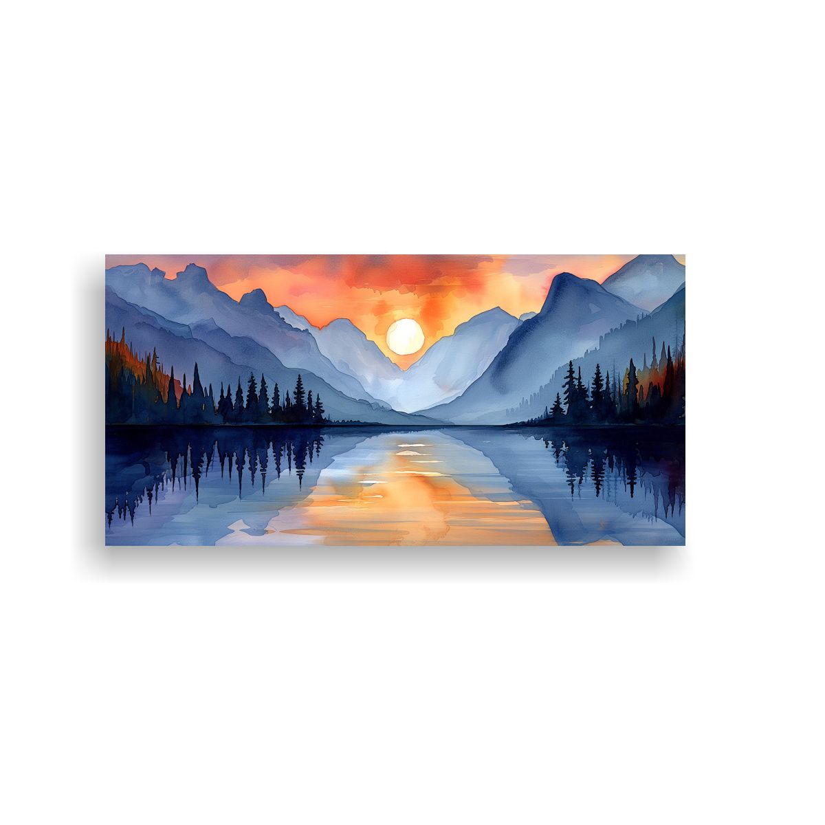 GENERICO - Pintura En Bastidor Moderna Salón 55116 Lago 80x40 Cm