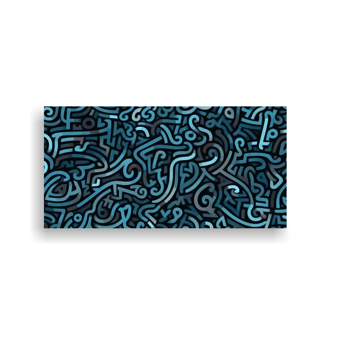GENERICO - Laberinto De Arte Abstracto Azul Y Negro Para 100x50 Cm