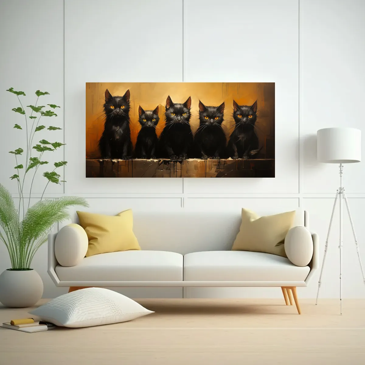 GENERICO - Pinturas Decorativas De Alta Calidad Gatos 60x30 Cm