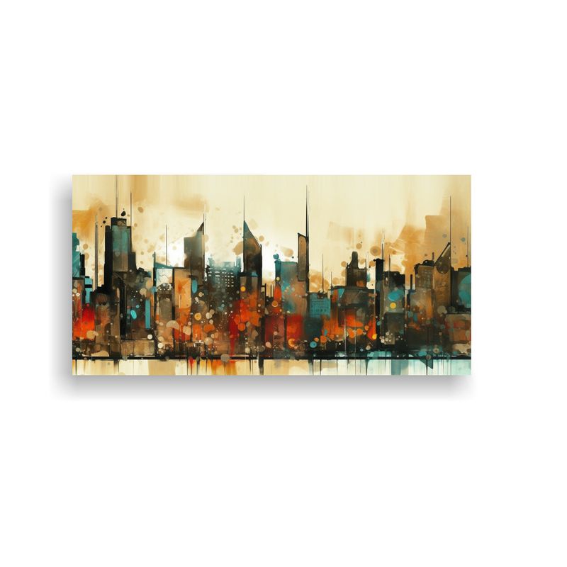 GENERICO - Cuadro Abstracto Urbano De Bruselas Inspiración 60x30 Cm