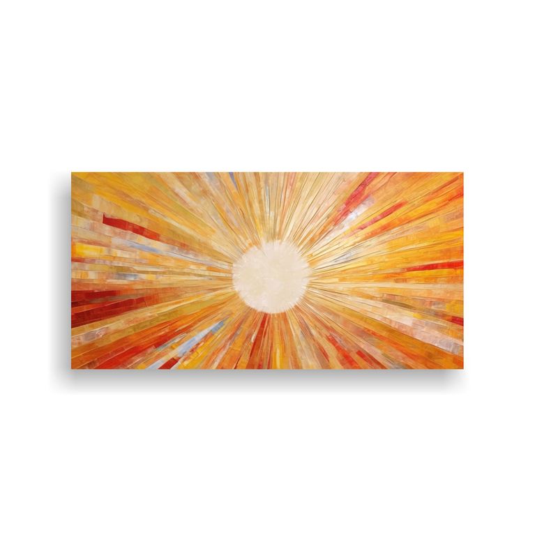 GENERICO - Pintura Abstracta Minimalista De Sol Con Rayos 80x40 Cm