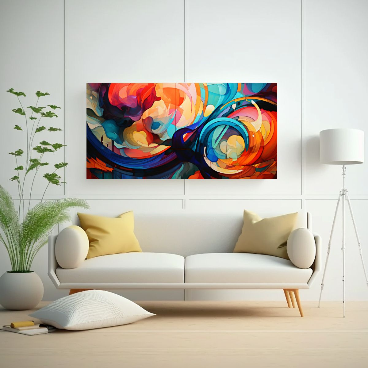 GENERICO - Pintura Abstracta Y Realista En Tela Con Técnica 100x50 Cm