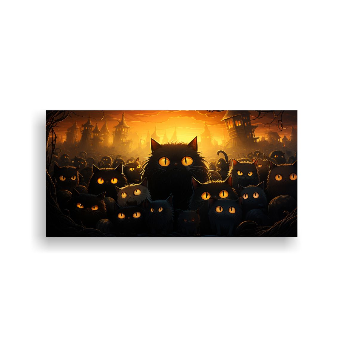 GENERICO - Cuadro De Monstruos Gatitos Malvados En Lienzo 60x30 Cm