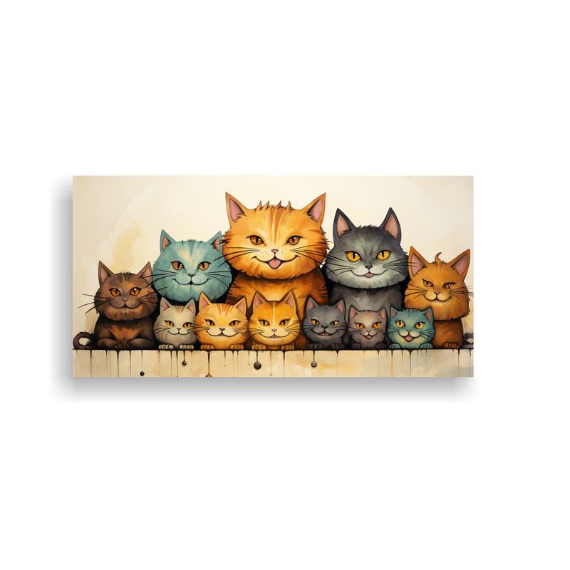 GENERICO - Cuadros De Decoración Con Gatos Negros Perched 60x30 Cm