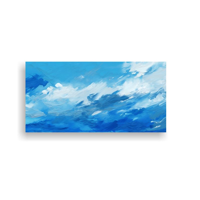 GENERICO - Cuadro Abstracto Minimalista Con Pinceladas 100x50 Cm
