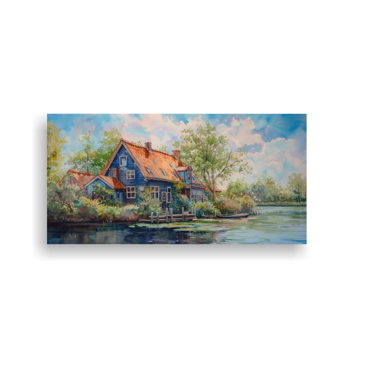 GENERICO - Pintura Acuarela De Casa De Totoro En Tela 80x40 Cm