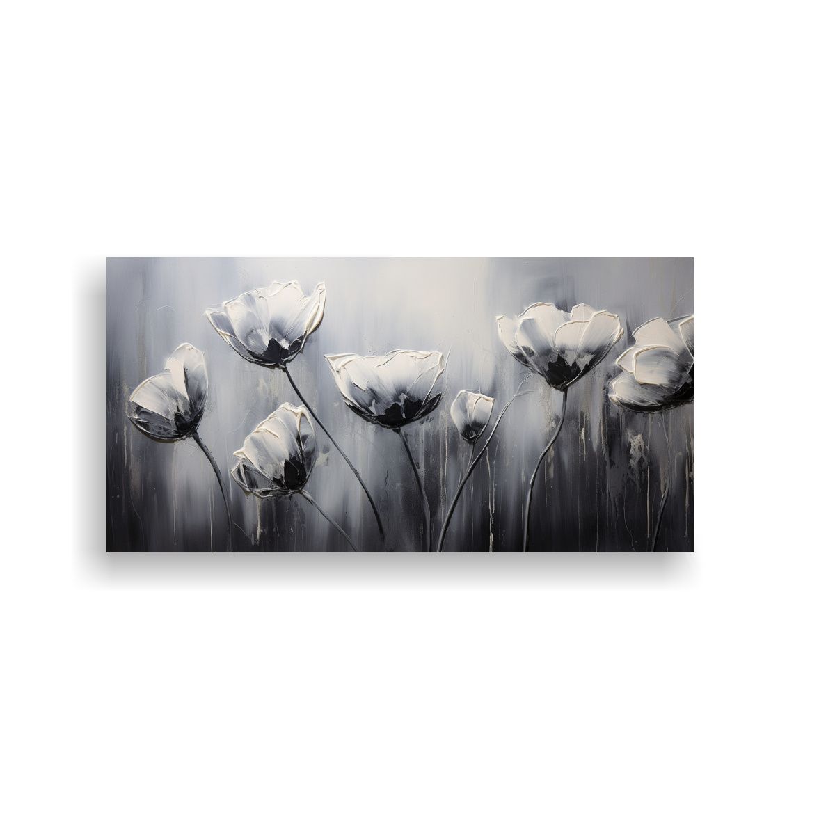 GENERICO - Pintura Vanguardia Esquema Tulipanes Negros 60x30 Cm