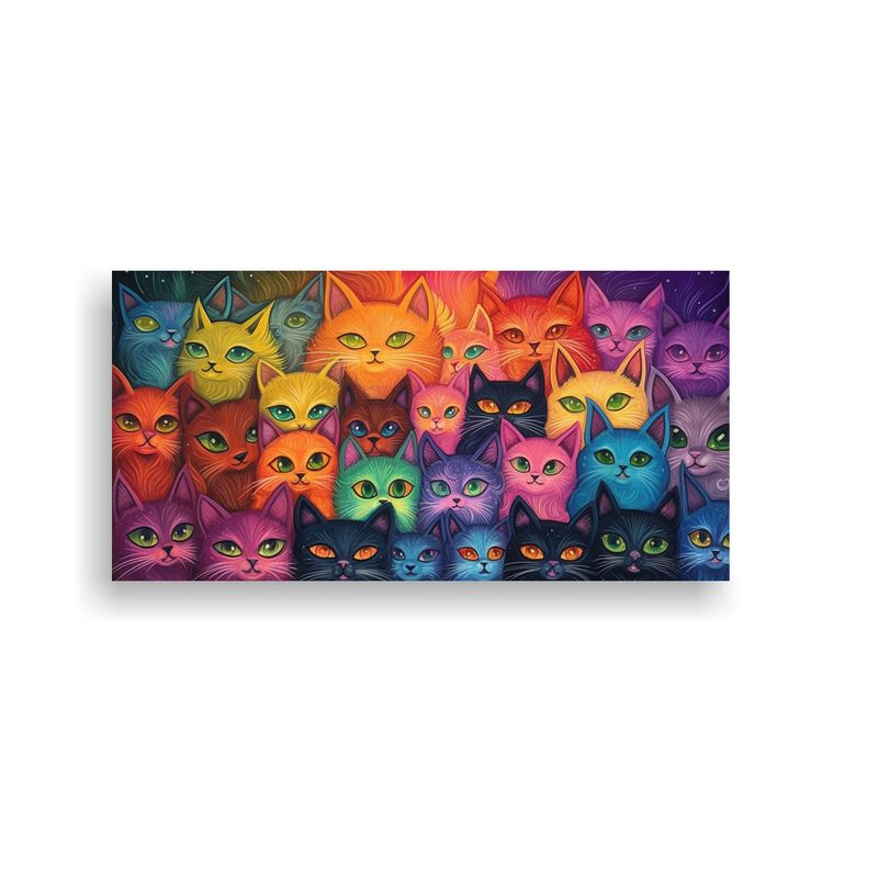 GENERICO - Cuadro De Colores Con Gatos En El Estilo De Tom 100x50 Cm