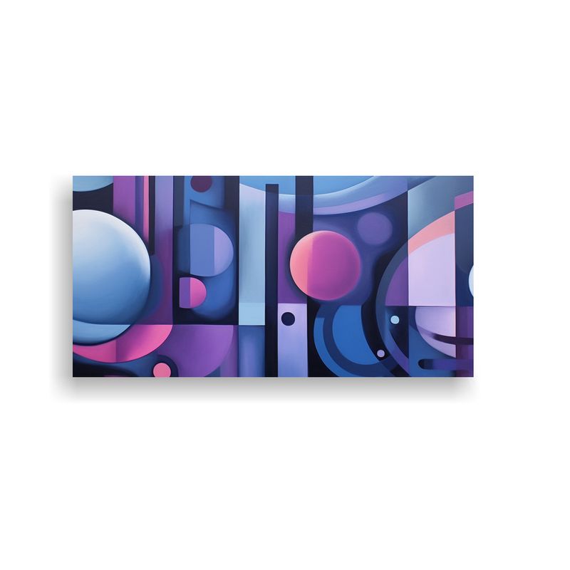 GENERICO - Pintura Abstracta En Azul Y Morado Para 100x50 Cm