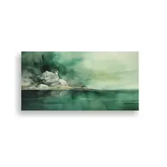 GENERICO - Pintura Lienzo Tema Street Art Con Acuarela Verde 100x50 Cm