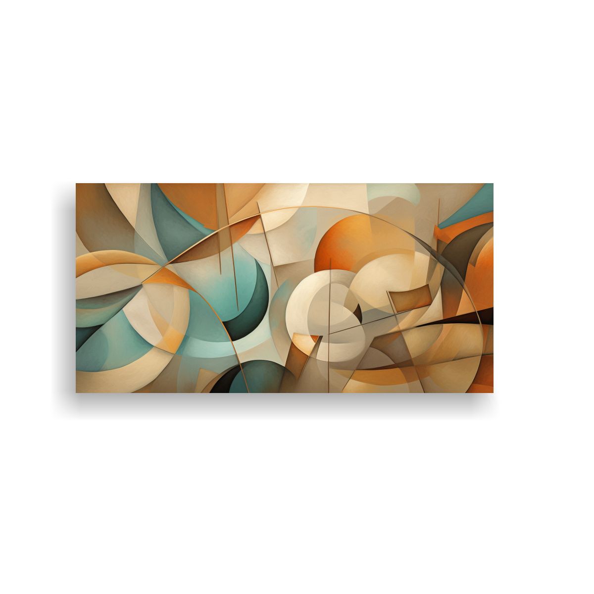 GENERICO - Cuadro Abstracta Elegante Con Hojas Marrones Y 100x50 Cm