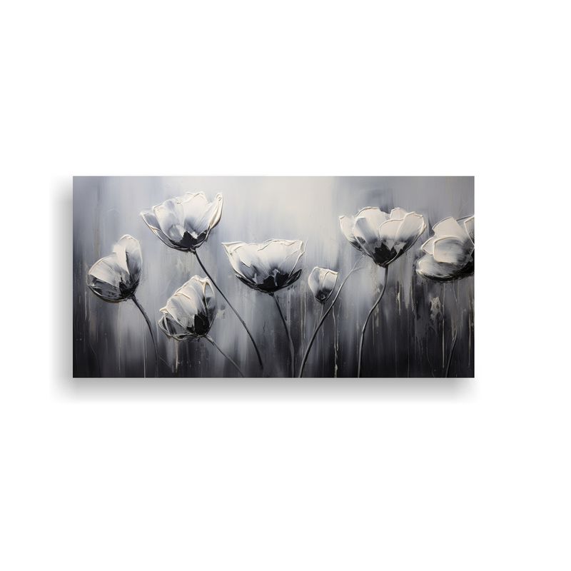 GENERICO - Pintura Vanguardia Esquema Tulipanes Negros 100x50 Cm