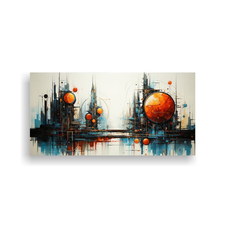GENERICO - Pintura Abstracta Futurista Arte De Pared Alegre 100x50 Cm