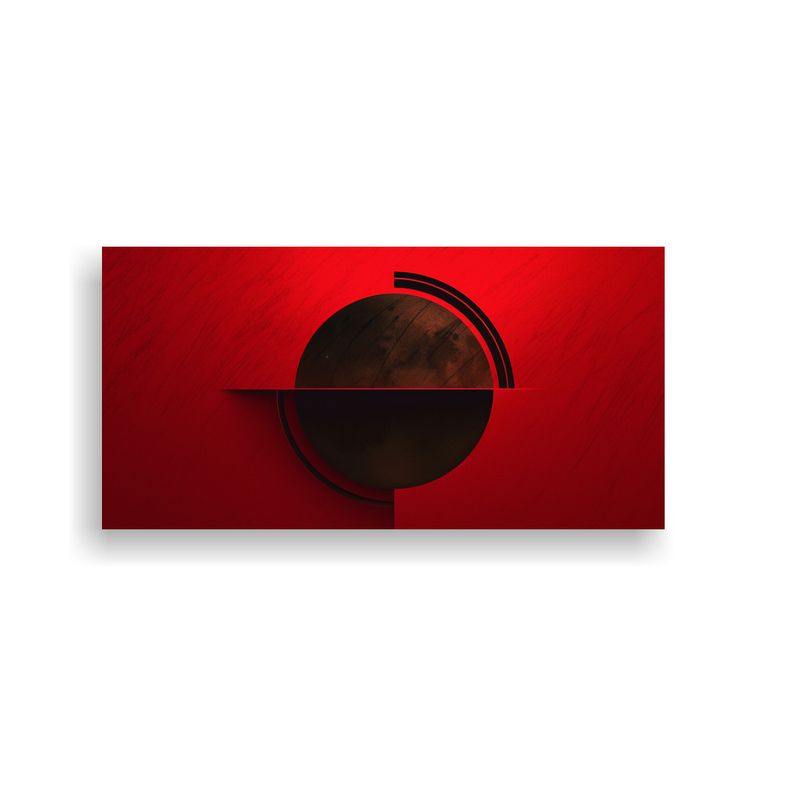 GENERICO - Pintura Abstracta Lienzo Rojo Fondo Negro 60x30 Cm