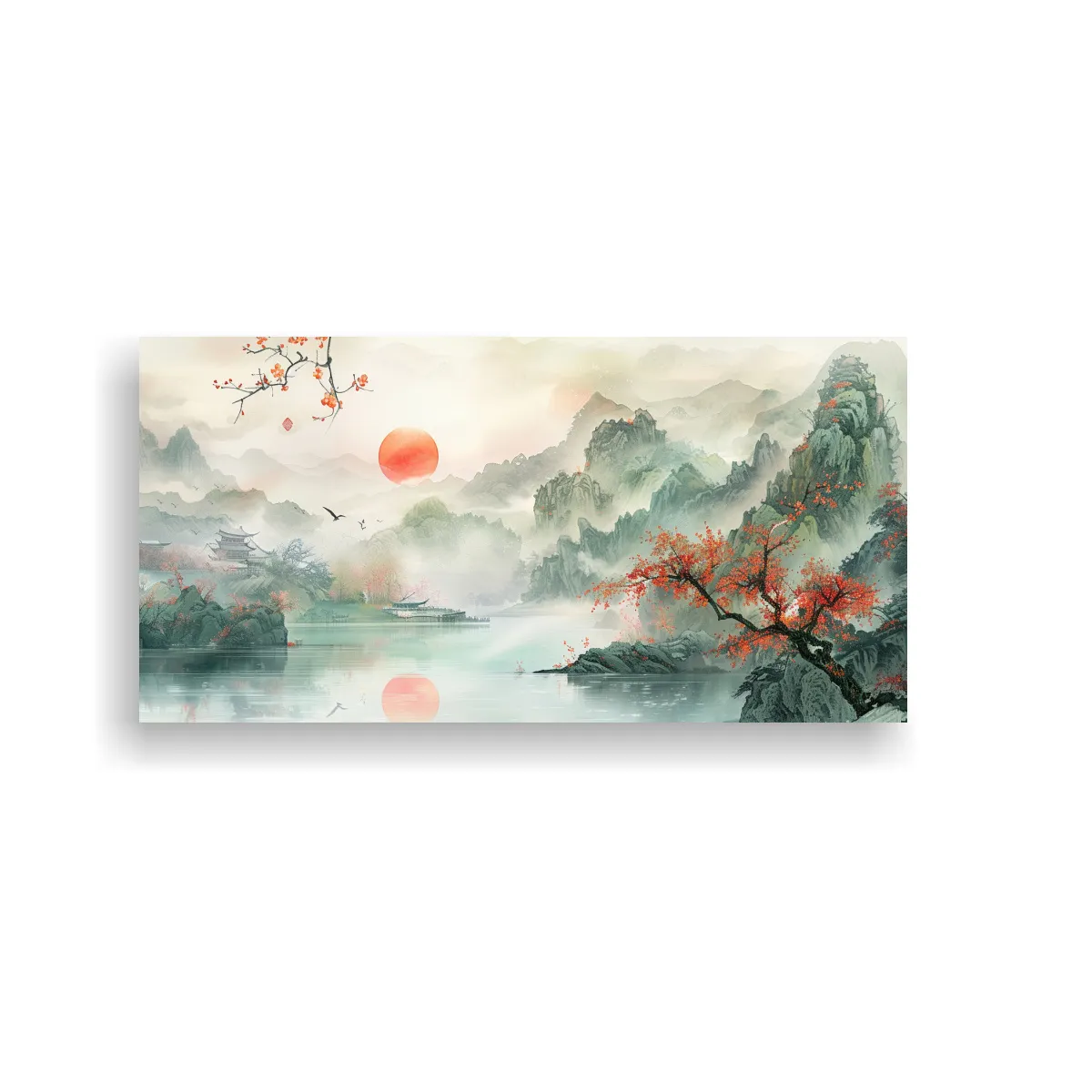 GENERICO - Pintura Clásica China Con Técnica De Pincelada 100x50 Cm