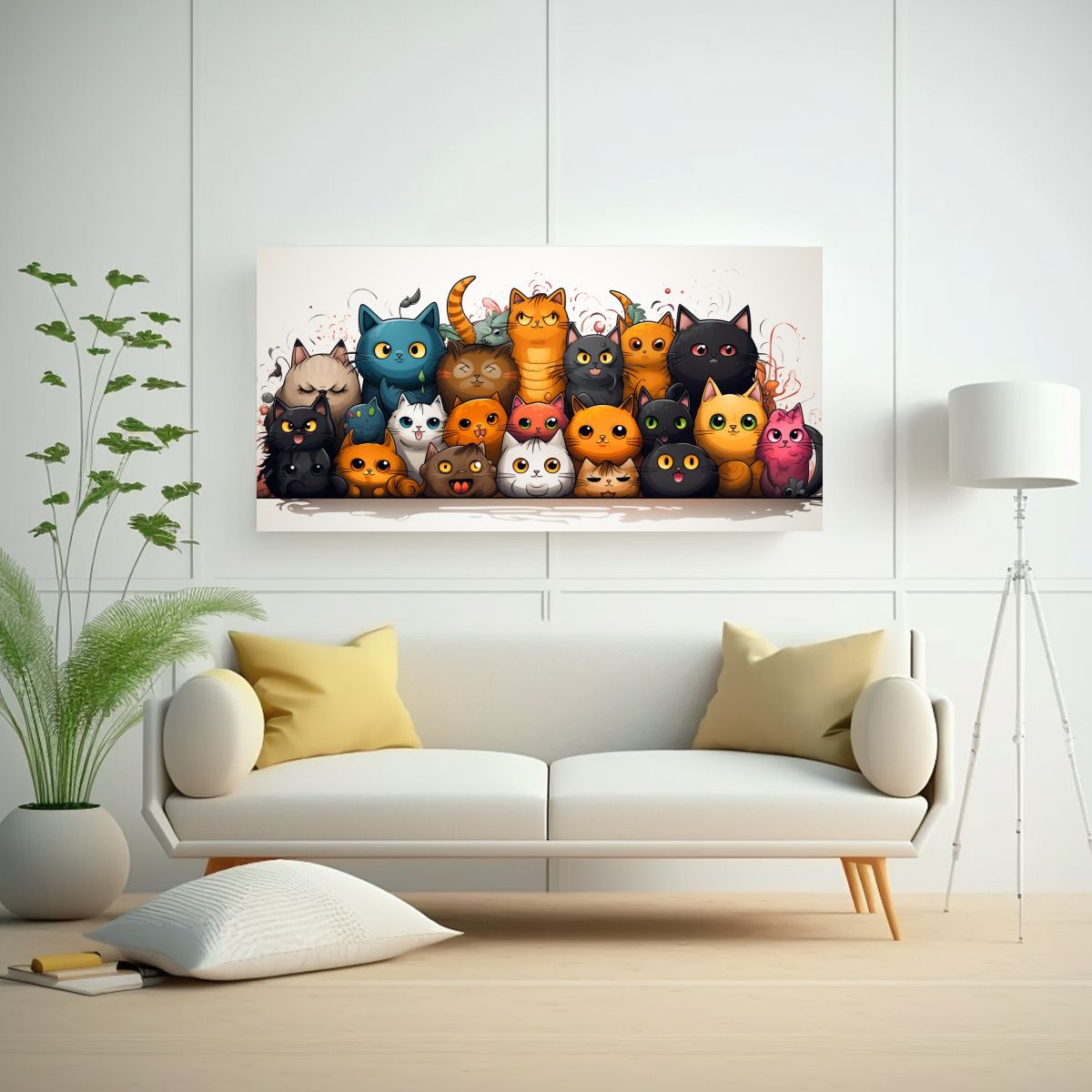 GENERICO - Cuadros Decorativos De Gato En Movimiento Profundo 60x30 Cm