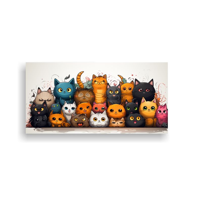 GENERICO - Cuadros Decorativos De Gato En Movimiento Profundo 80x40 Cm