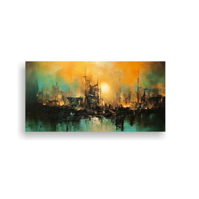 GENERICO - Pinturas Abstractas Contemporáneas De Canva 100x50 Cm