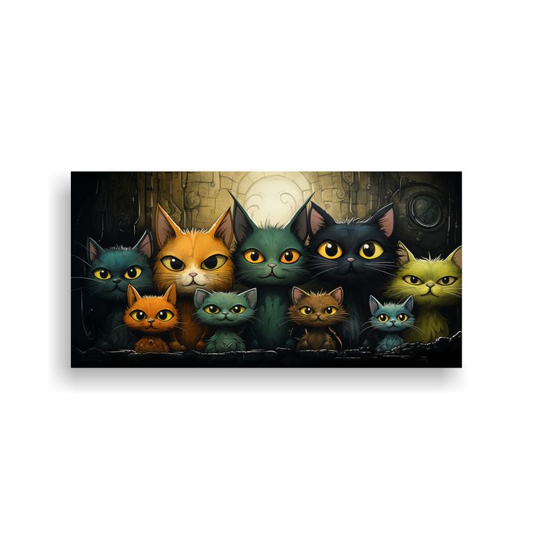 GENERICO - Cuadro Lienzo Fotografía Urbana Gatos Colores 60x30 Cm