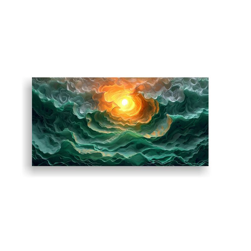GENERICO - Cuadro Tela Arte Moderno Ondas Sonido Textura 100x50 Cm