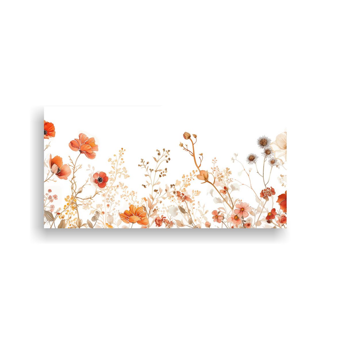 GENERICO - Pinturas Acuarela Con Flores Prensadas De William 100x50 Cm