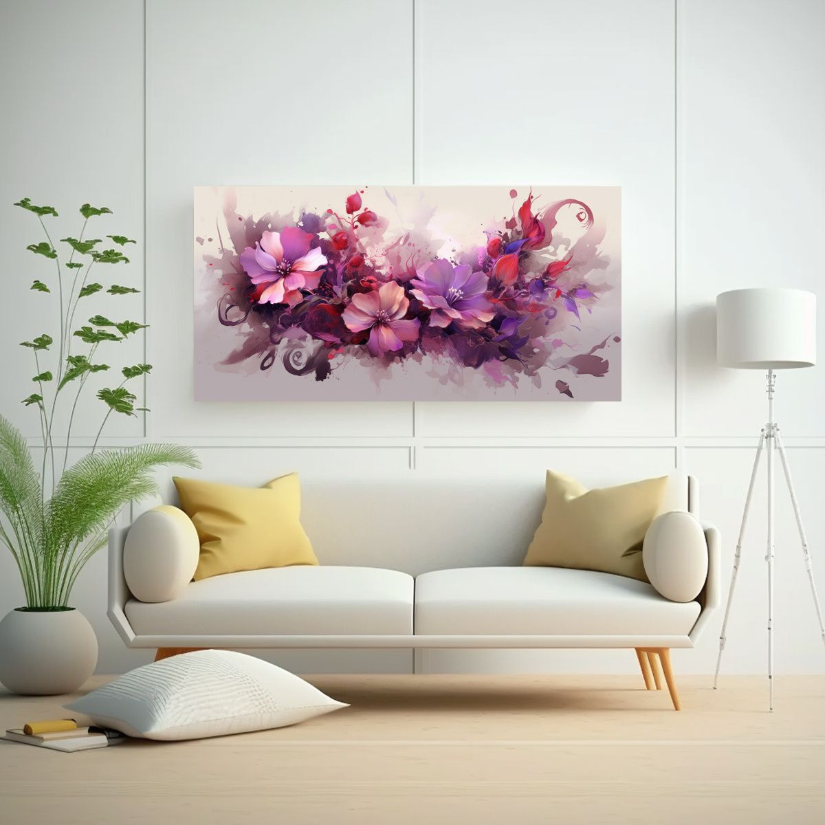 GENERICO - Pinturas Decorativas De Hermosas Flores Moradas 100x50 Cm