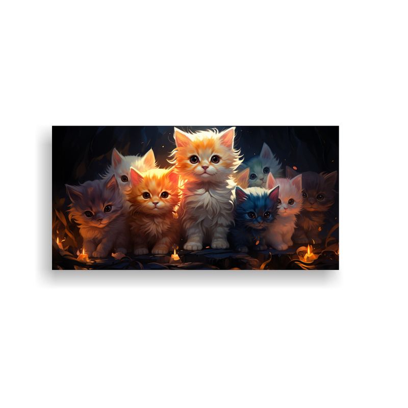 GENERICO - Cuadros Decorativos De Lindos Gatitos Estilo 60x30 Cm