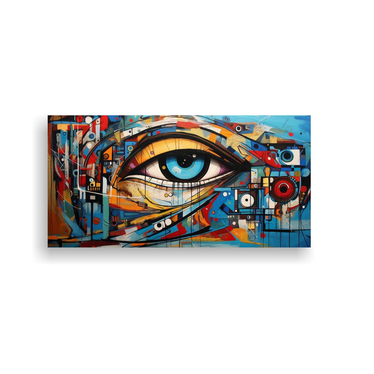 GENERICO - Pinturas Abstractas Ojos Modernos Tonos Lienzo 80x40 Cm