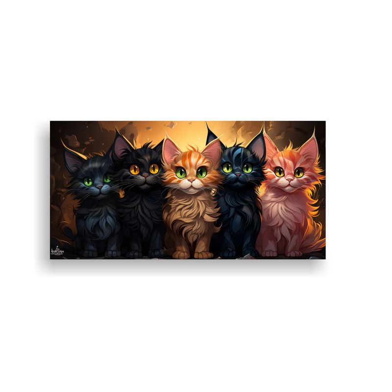 GENERICO - Pinturas Decorativas De Gatos Con Detalles 100x50 Cm
